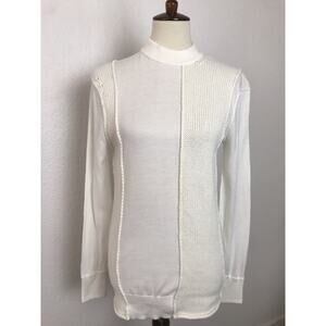Thakoon Knit Sweater High Neck Mixed Weave Pullover